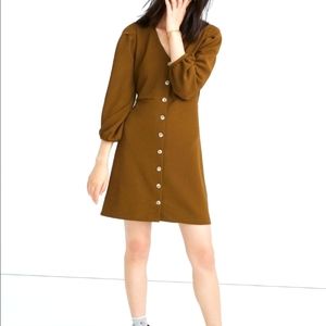 Madewell Balloon Sleave Dress in Olive